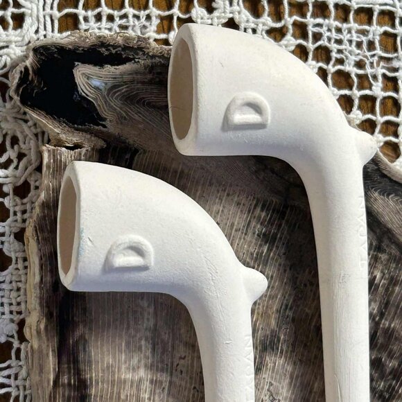 Vintage Thomas Dormer 5” white clay bubble blower pair - Picture 6 of 9